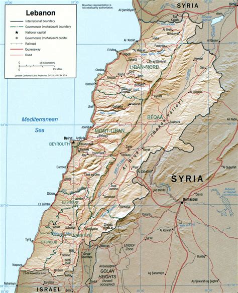 Lebanon 2002 Cia Map • Mapsof.net