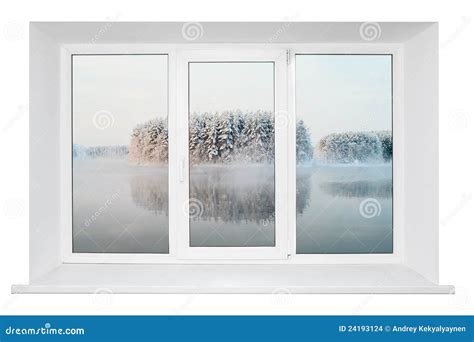 White Plastic Window Frame Stock Images - Image: 24193124