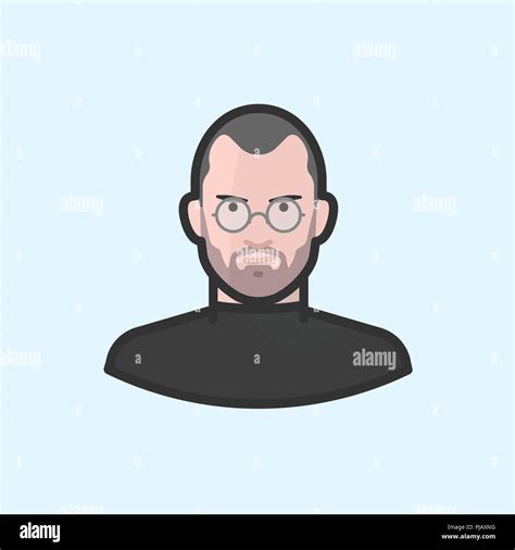 Steve Jobs with glasses and black turtleneck sweater Stock Photo - Alamy