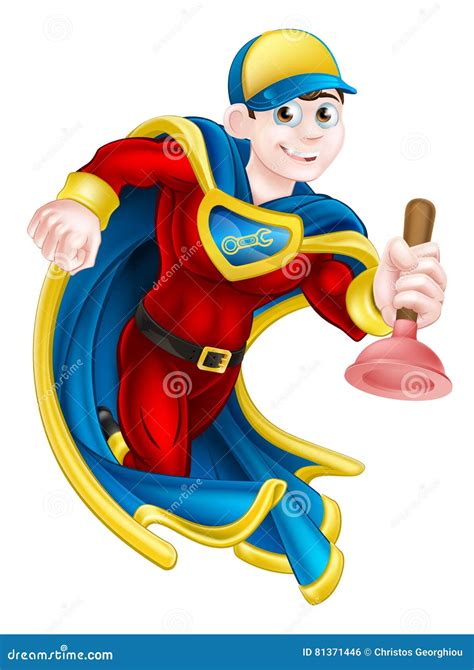 Plumber Super Hero stock vector. Illustration of person - 81371446