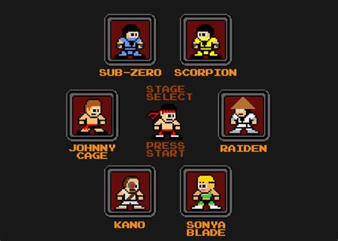 Mortal Kombat Screen Select | Pixel characters, Cross stitch patterns ...