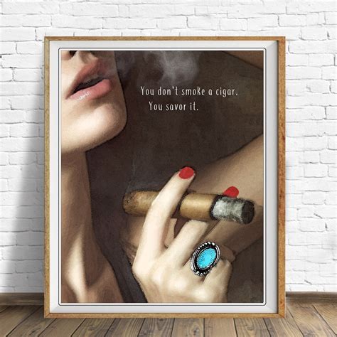 Cigar Poster For Women Woman Smoking Cigar Print Bar Art Hong Kong | ubicaciondepersonas.cdmx.gob.mx