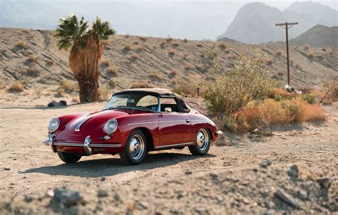 Wallpaper car, red, desert, red, convertible, classic, classic, german ...