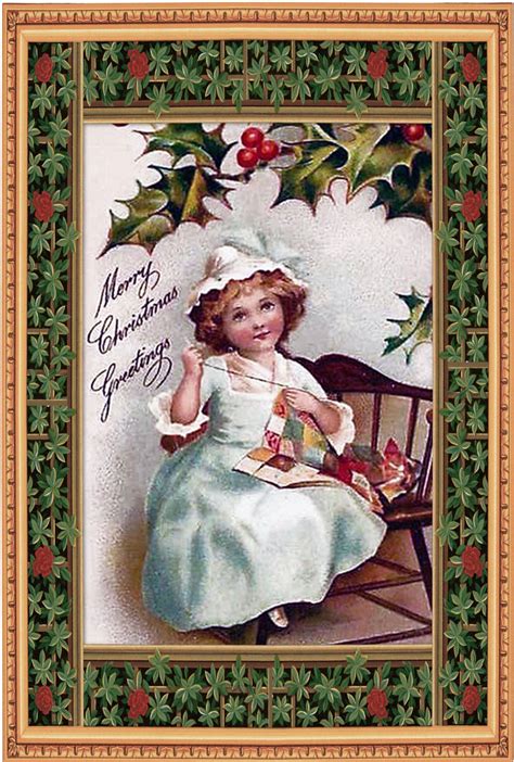 Vintage Christmas Poster Free Stock Photo - Public Domain Pictures