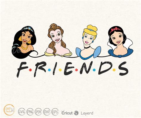 Princess Friends svg png eps pdf vector images for instant | Etsy