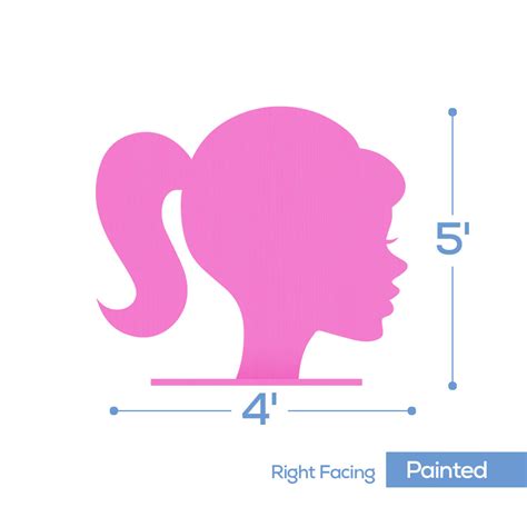 Barbie Silhouette Stand (Face Profile) Party Prop - 4ft Tall