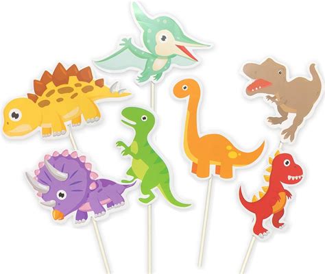 Buy 35-Pack Baby Dinosaur Cupcake Toppers Picks, Dinosaur cake Toppers for Kids Birthday Baby ...