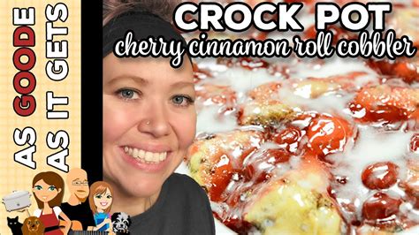 Crock Pot Cinnamon Roll Cherry Cobbler - YouTube