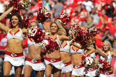 Kansas City Chiefs Cheerleaders Perform During Editorial Stock Photo ...