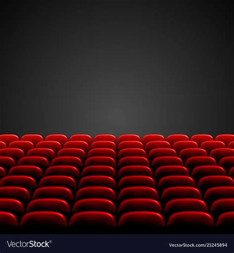 Rows of red cinema or theater seats in front Vector Image