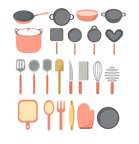 Premium Vector | Kitchen equipment for cooking at home or restaurant