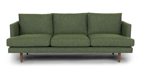 Burrard Walnut & Forest Green Fabric 3 Seater Sofa | Article