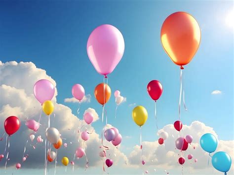 Premium Photo | Cartoon Balloons with Price Tags Floating in the Sky ...