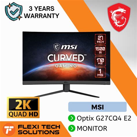 MSI Optix G27CQ4 E2 Gaming Monitor 27″ (69 cm) 2560 x 1440 (WQHD) 170 Hz – Flexi Tech