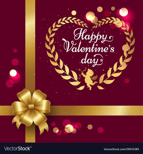 Happy valentines day poster with heart Royalty Free Vector