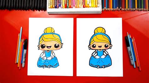 How To Draw Cute Cinderella Kawaii - Art For Kids Hub