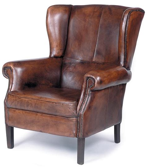 Brown Leather Wing Chair - Odditieszone