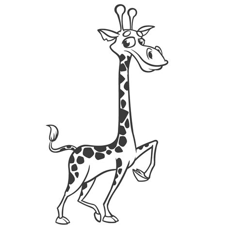 Cartoon giraffe. Vector illustration of funny cute giraffe. T-shirt mock up 26582888 Vector Art ...