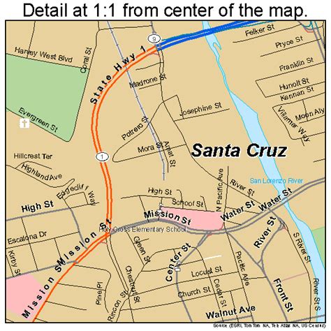 Santa Cruz California Street Map 0669112