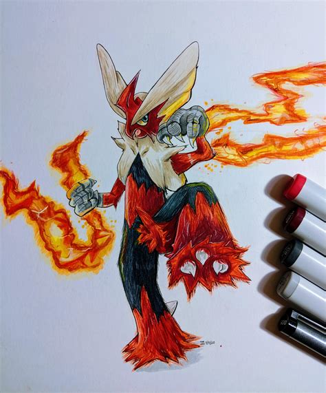 I'm beginning to draw the Hoenn starter Mega Evolutions, starting with Mega Blaziken : r/pokemon