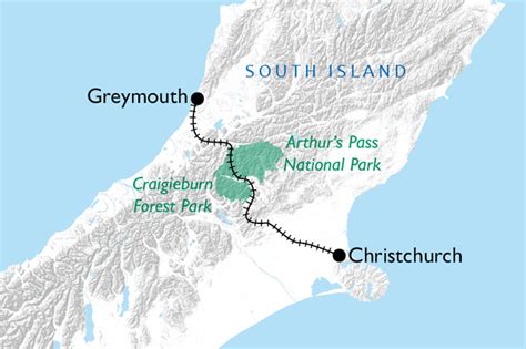 Tranzalpine Train Route Map