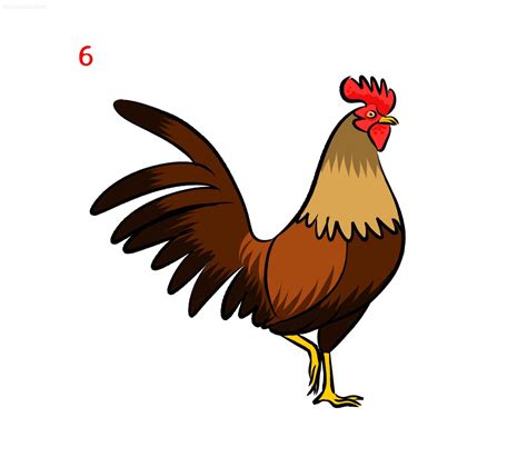 Rooster Drawing How to draw a Rooster Step by Step