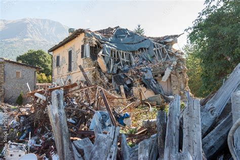 City destroyed by an earthquake Stock Photo | Adobe Stock