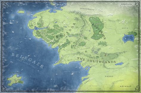 ArtStation - Map of Middle Earth in the Second Age