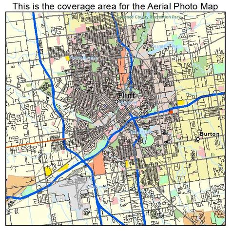 Aerial Photography Map of Flint, MI Michigan