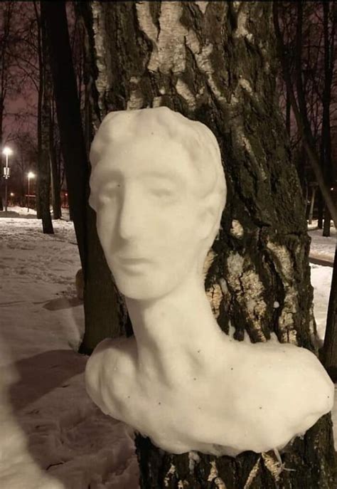 20 Snow Sculptures On Tree Trunks Made By A Russian Chemist Who Just ...