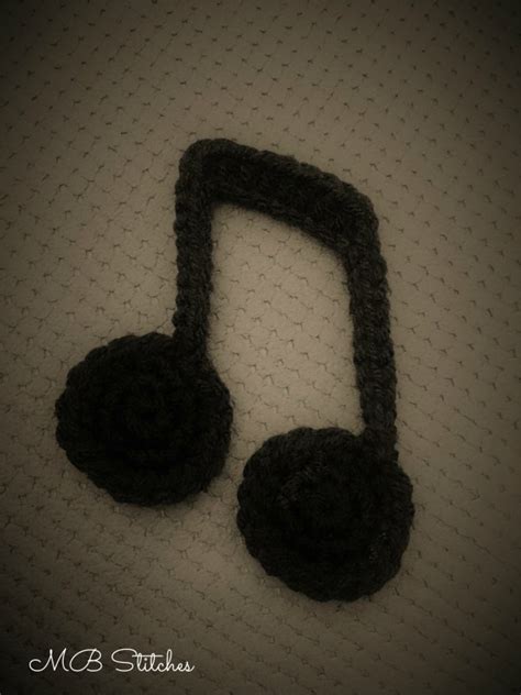 Crochet Music Notes Applique - MB Stitches