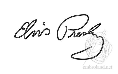 Elvis Presley signature Machine Embroidery Design Instant | Etsy