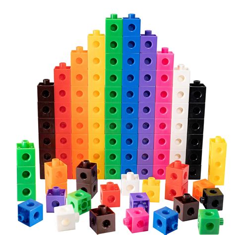 Buy TOYLI 100 Piece Linking Cubes Set for Counting, Sorting, STEM, Connecting Blocks Math Links ...