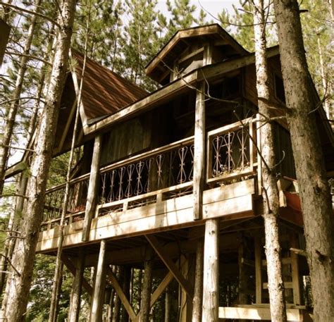 Awesome tree house built in the woods