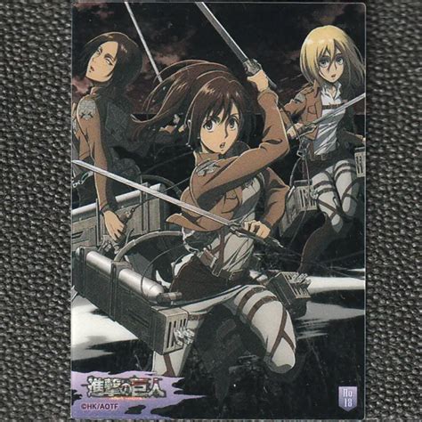 ATTACK ON TITAN Wafer Card Sasha, Ymir, Historia #18 BANDAI AOT anime ...