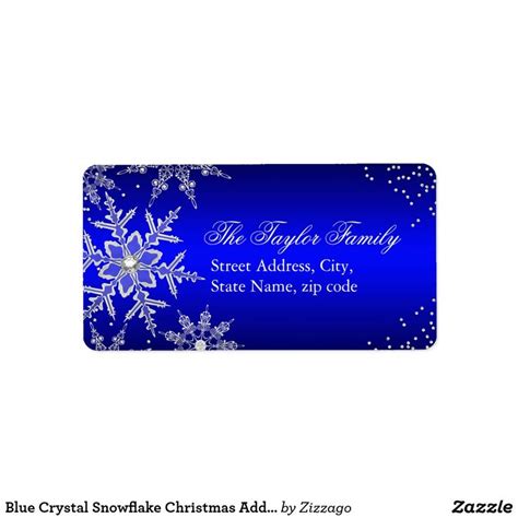 Blue Crystal Snowflake Christmas Address Labels | Zazzle | Christmas address labels, Crystal ...