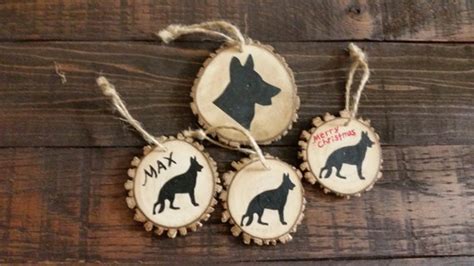 German Shepherd Christmas Ornaments Wood Slice Ornaments