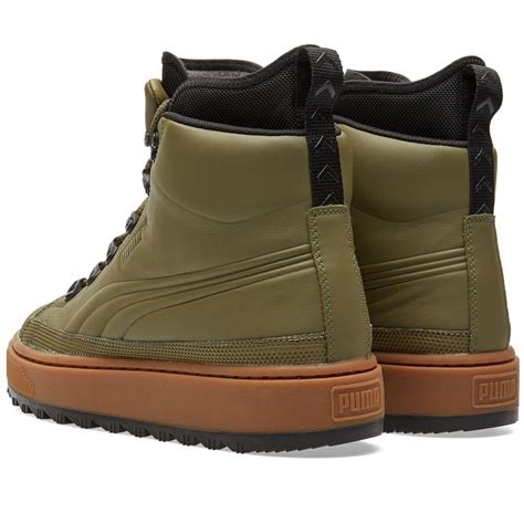 Lyst - Puma The Ren Leather Sneaker Boots in Green for Men