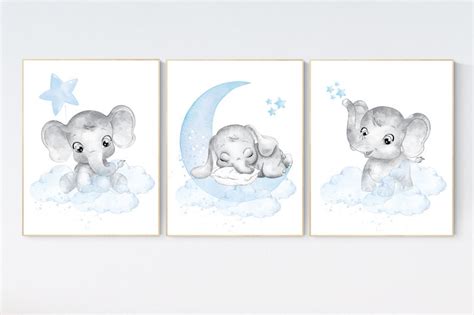 Nursery Decor Elephant Nursery Decor Boy Nursery Wall Art - Etsy