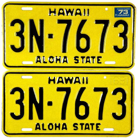 1973 Hawaii License Plates | Brandywine General Store