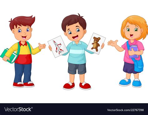 Cartoon school children Royalty Free Vector Image