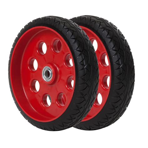 COSCO 10 Inch Low Profile Replacement Wheels for Hand Trucks, Flat-Free, (Red, 2 Pack) - Walmart ...