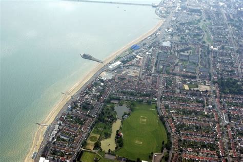 Southend-on-Sea from the bird's eye view: Seaside resort of Southend on ...