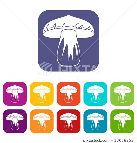 Forest mushroom icons set flat - Stock Illustration [33056255] - PIXTA