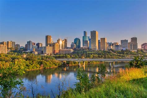 Panoramic Edmonton River Valley Skyline Stock Photo - Image of ...