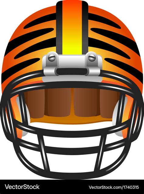 Football helmet with tiger stripes Royalty Free Vector Image