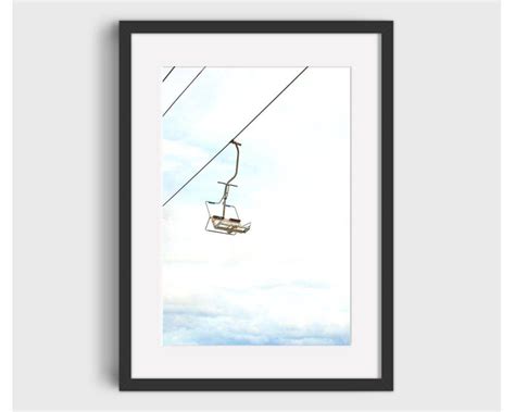 Ski Chair Lift Watercolor Painting - Ski Home Decor, Skier Print, Ski Lodge Wall Decor, Ski ...