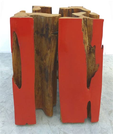 Brazilian Reclaimed Sculptural Guaranta Wood Table Base by Valeria Totti For Sale at 1stDibs