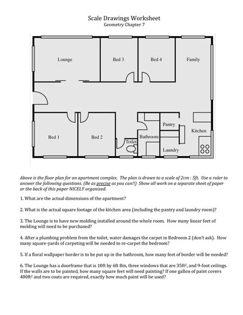 scale drawings worksheet 1 answer key - surrealismartphotography