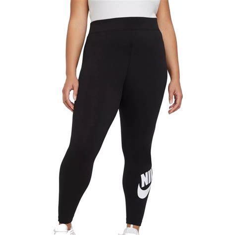 Nike Essential High-Waisted Leggings Plus Size - Black/White • Price